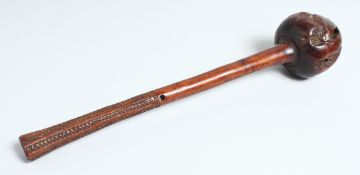 A GOOD FIJIAN ULA THROWING CLUB with cross hatch handle, good colour and patina.