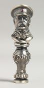 A RUSSIAN SILVER DESK SEAL as a man, with diamond leaves. 3ins high.