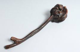 A FINE POLYNESIAN ROOTWOOD THROWING CLUB 14ins long