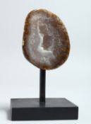 A GEODE SPECIMEN on a stand 3.5ins high.