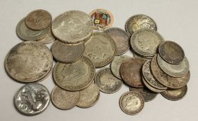 A QUANTITY OF VARIOUS SILVER COINS.
