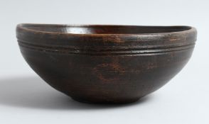 A TURNED WOOD SALAD BOWL 10ins diameter.