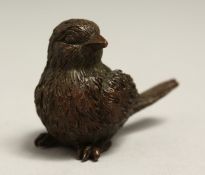 A TINY JAPANESE BRONZE BIRD 2ins long