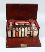 A GOOD 19TH CENTURY MAHOGANY MEDICINAL CHEST. The top with inset brass handles opening to reveal a