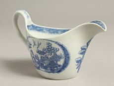 A TURNERS BLUE AND WHITE JUG, printed Chinese pattern, Godden Ref. Collection, illustrated Godden