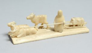 A BONE ESKIMO SLEDGE 5.5ins long.