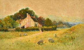 Geroge Oyston (1860-1937) British, 'Effingham Common, Surrey', watercolour, signed and dated 1892,