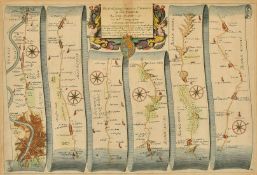 John Ogilby, circa 1698, The Road from London to St. Davids in com. Pembroke, circa 1698, hand