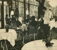 Wilfred Fairclough (1907-1996) British, figures in a caf, etching, signed and dated in pencil, 7