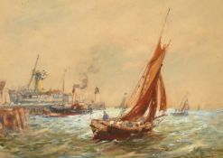 Robert Malcolm Lloyd (1859-1907) British, 'On the Yare' and 'Leaving Port', a pair of