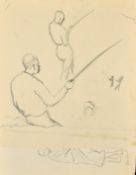 Stella Shawzin (b.1923) South Africa, a partial sketchbook of figural studies, all pages signed, 24