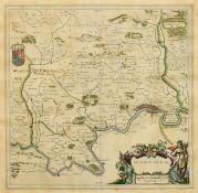 Johannes Blaeu, 17th Century, 'Middle-Sexia', hand coloured and outlined, 15