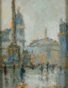 20/21st Century, A pair of London scenes, oils on panel, both indistinctly signed and dated, each 5