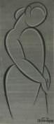Jamini Roy (1887-1972) Indian, a study of a female figure, gouache, signed, 18