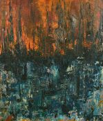 20th Century Expressionist School, Fire and water, oil on canvas, signed possibly Astrid, 27.5