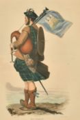 Dickinson after McIan, A 19th Century hand coloured lithograph, 'Mac Rimmon', a Scottish bagpiper,