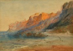 A folio of 19th Century and later unframed watercolours and drawings, a quantity, (Q).