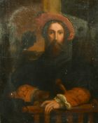 19th Century, after Parmigianino, A portrait of Galeazzo Sanvitale seated with a sword wearing a red