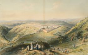 J. C. Armytage after W. H. Bartlett, 'Modern Jerusalem', a colour print, certificate verso, 9.5