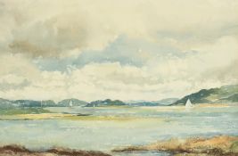 Mary Williams (1911-2002) British, 'Poole Harbour, Morning', watercolour, signed, 13.5