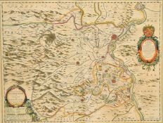 William Blaeu, 'La Principaut d'Orange et Comtat de Venaissin', a hand coloured 17th Century map,