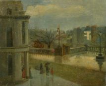 Mary Findlay, Scottish School, 'A Rainy Day from the Studio Window, Aberdeen', oil on canvas,