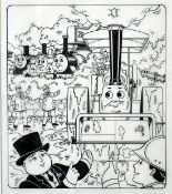 Tim Marwood (1954-2008) British, 'Thomas' No 470, 'Stranded', pen drawing framed, inscribed,