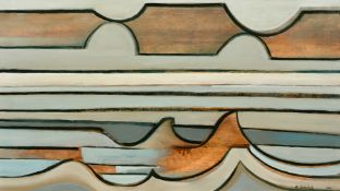 Roger Smith (1932-2004) British, '7/7 Estuary' oil on board, signed and dated 2001, inscribed verso,