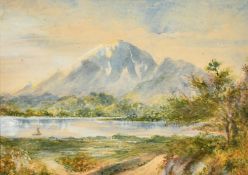 Circle of Leighton Leitch, A Highland Loch, watercolour, 6.75