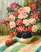 20/21 Century, a still life or roses, oil on canvas, 21