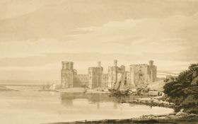 Samuel William Reynolds after Thomas Girtin, Caernavon Castle, on India paper, 6.5