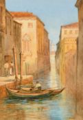 R. Honore Smythe, a pair of Venetian views with figures in gondolas, watercolour, signed and