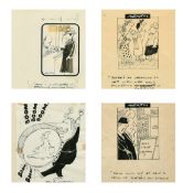 Michael Heath, 'Make it quick', A group of four drawings framed, each with inscription, signed,
