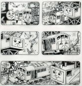 Tim Marwood (1954-2008) British, 'Thomas' No 185 'Hooked Up', pen drawings, A group of 6 framed,