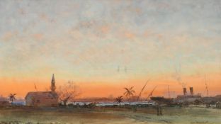 Odin Rosenvinge (1880-1957) British, 'Kantara, Suez Canal' watercolour, signed, 8.75