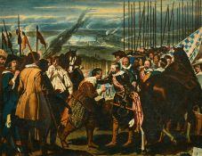 Joseph West after Velazquez, 'The Surrender of Breda to General Spinola', watercolour, 10.5