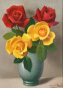 Robert Louis Raymond Duflos (1898-1929) French, A still life of red and yellow roses, pastel,