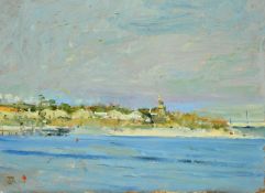 Tom Cotes (b.1941) British, A coastal shore scene, oil on board, initialed, 6