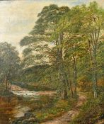 19th/20th Century School, 'Dovedale', a view of a meandering river, oil on canvas, indistinctly
