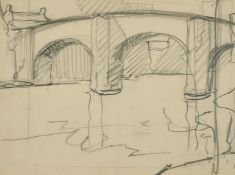 Stanley Royle (1888-1961) British, 'Baslow Bridge, Derbyshire', pencil, 4.25