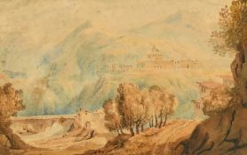 Follower of Edward Lear, An Italian view, watercolour, 4