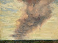 Arthur Friedenson (Early 20th Century), 'Tornado in Holland', oil on board, inscribed verso,