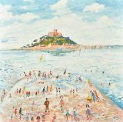 Simeon Stafford (b.1956) British, 'Sailing Day, St. Michaels Mount', oil on canvas, signed and