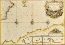 Suite Des Costes D'Espagne et Barbarie, an 18th Century hand coloured map, 19