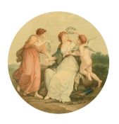 Pollard after Angelica Kauffman, 'Beauty', colour stipple engraving, 12.75