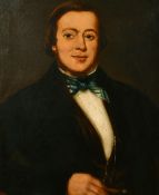 Late 19th Century, Portrait of a gentleman holding a cigar, oil on canvas 24