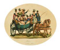 Attributed to Michela de Vito (19th Century) Italian, 'Ottobre', elegant figures in a carriage