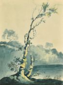 Circle of William Payne, three wash studies of landscape views, 11.5