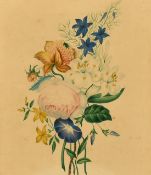 A 19th Century Study of mixed flowers, watercolour, 8