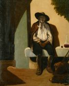 20th Century Continental, Portrait of a young woman seated holding beads and with a scallop shell on